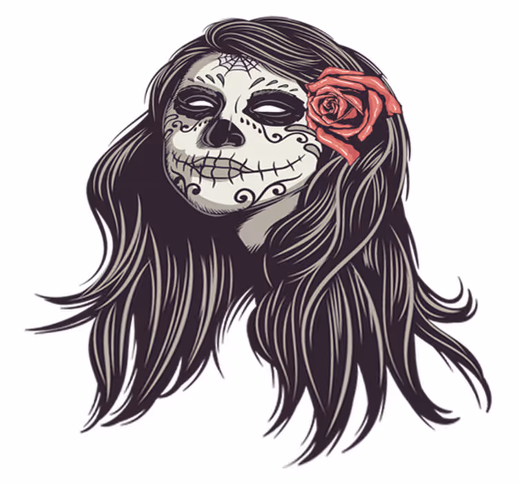 Tapete vinílico halloween menina do dia dos mortos - TenStickers