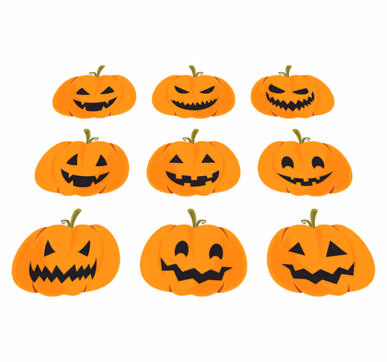 Tapete vinílico halloween conjunto de abóboras - TenStickers