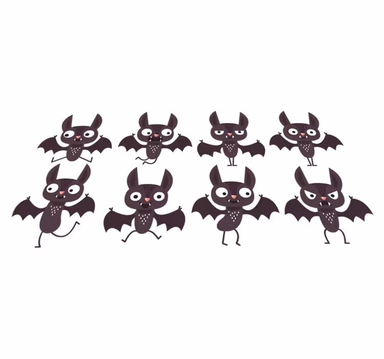 Tapete vinílico halloween pack de morcegos alegres - TenStickers