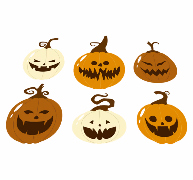 Tapete vinílico halloween kit de abóboras assustadoras - TenStickers