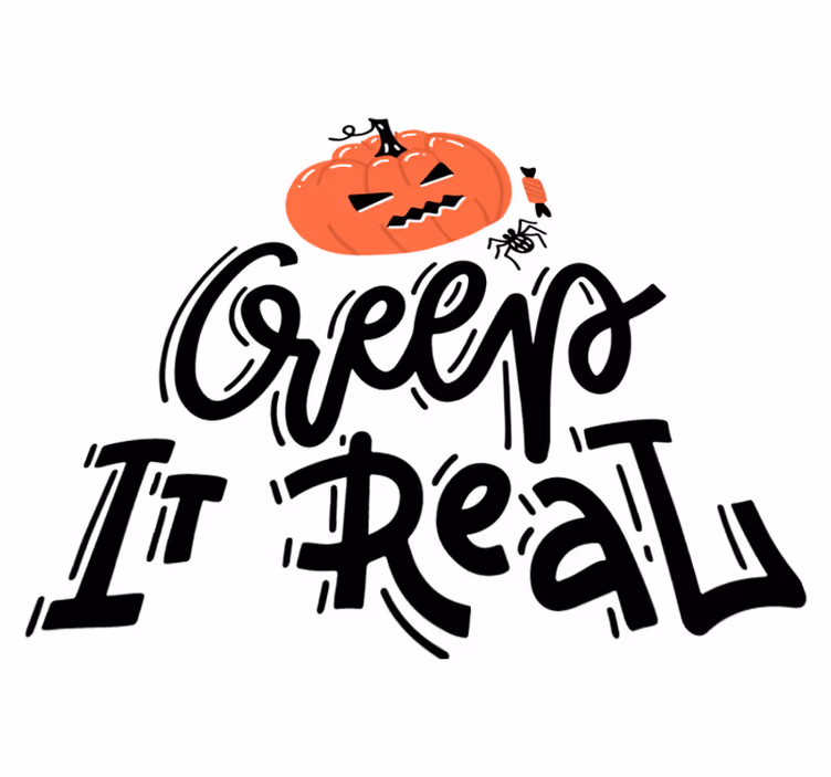 Tapete vinílico halloween com design de abóbora assustadora - TenStickers