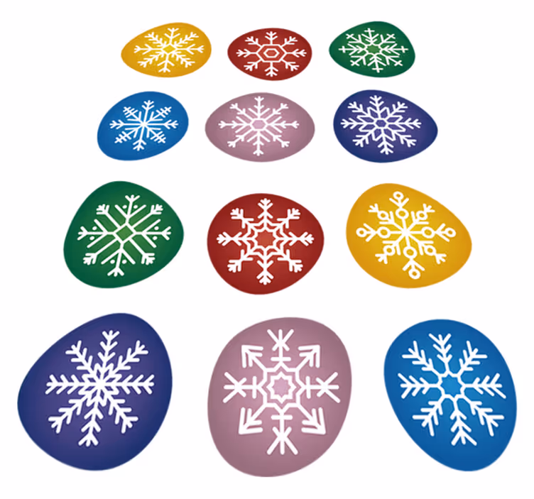Tapete vinílico do natal copos de neve coloridos - TenStickers