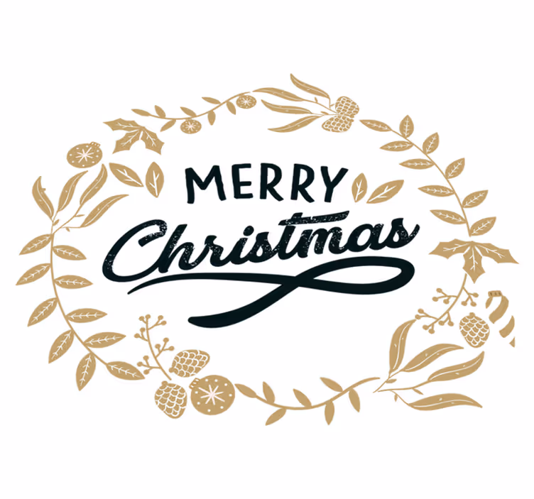 Tapete vinílico do natal bordado floral - TenStickers