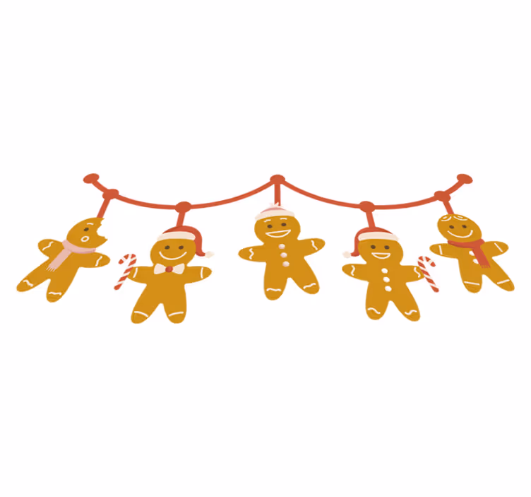 Tapete vinílico do natal com borda de biscoitos natalinos - TenStickers