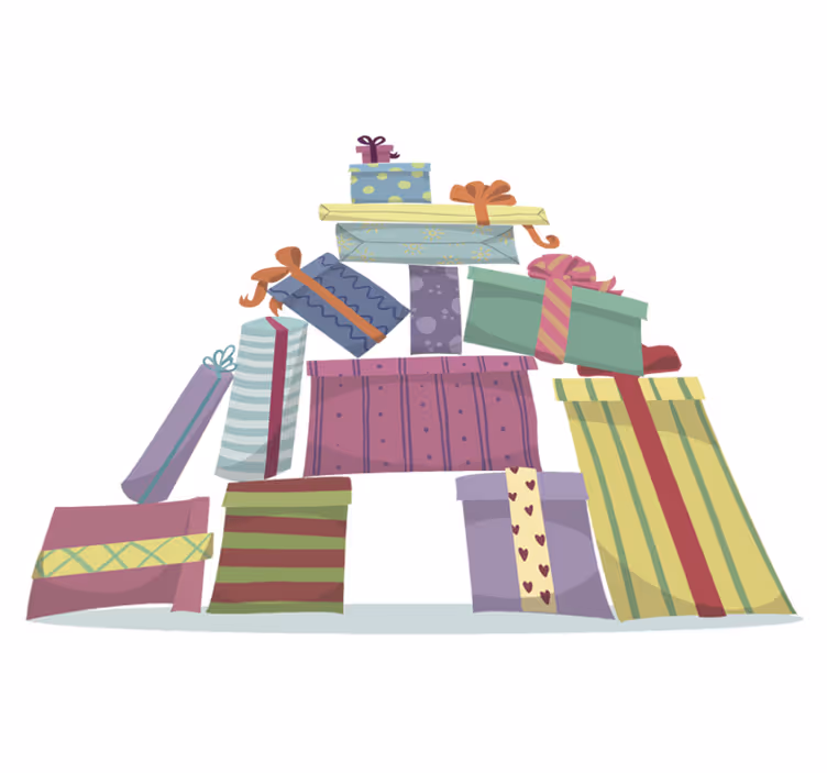 Tapete vinílico do natal montanha de presentes - TenStickers