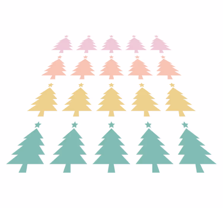 Tapete vinílico do natal com estampa de árvores de natal - TenStickers