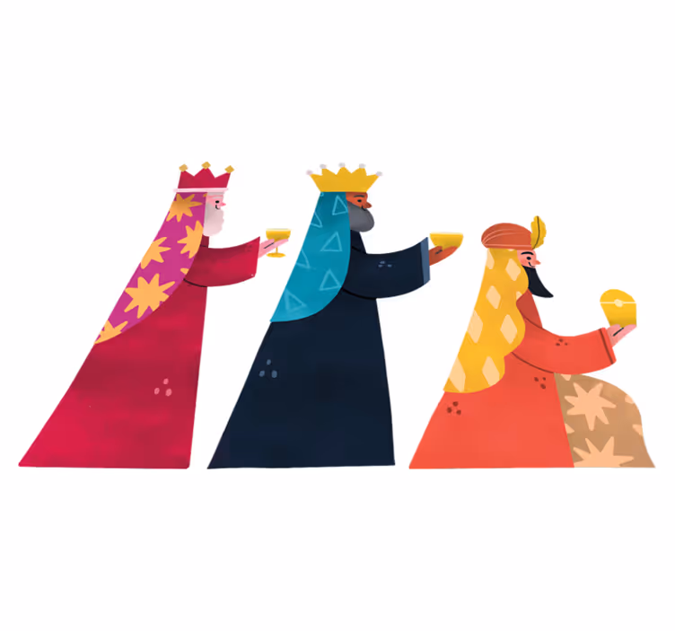 Tapete vinílico do natal reis magos em aquarela - TenStickers