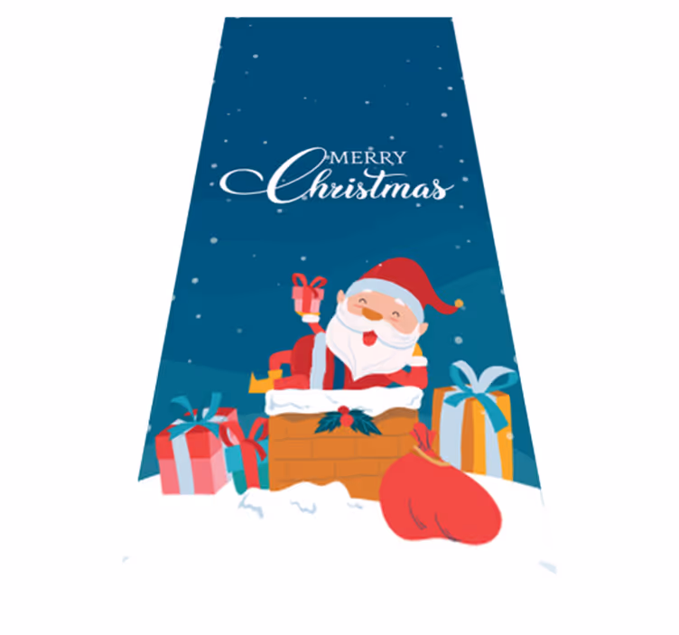 Tapete vinílico do natal com papai noel feliz - TenStickers