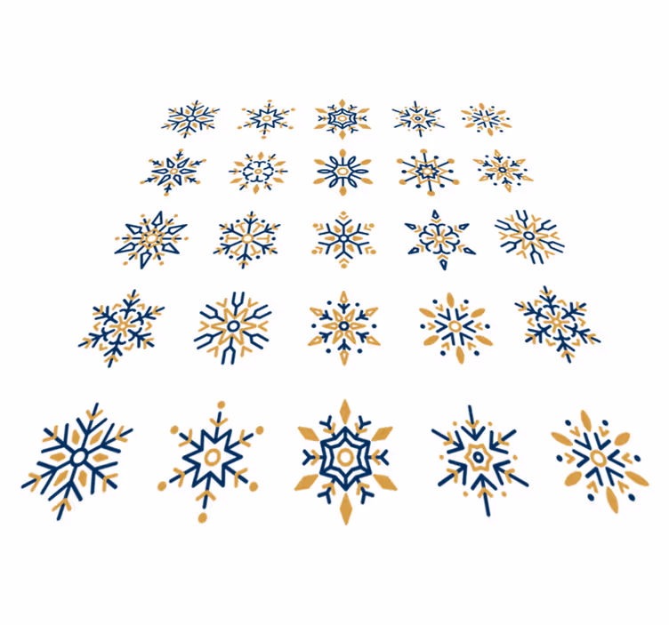 Tapete vinílico do natal 25 flocos de neve Únicos - TenStickers