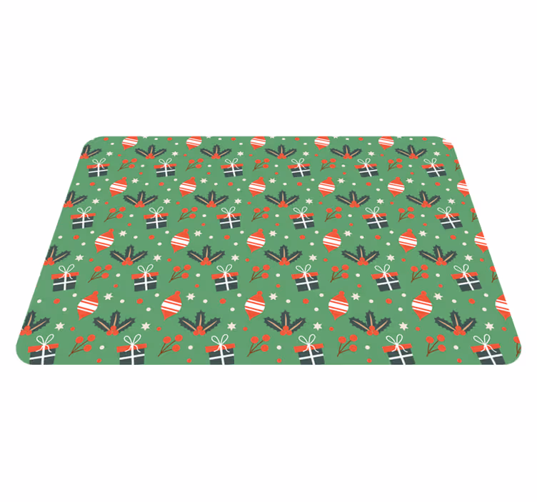 Tapete vinílico do natal padrão de doces verdes - TenStickers