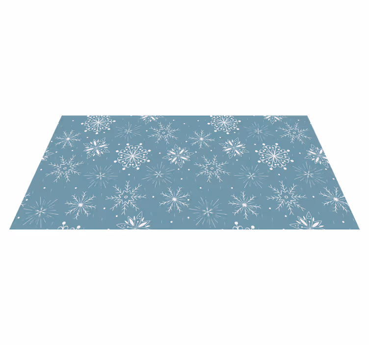 Tapete vinílico do natal flocos de neve azuis e brancos - TenStickers