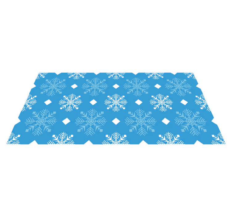 Tapete vinílico do natal em tons azuis de flocos de neve - TenStickers