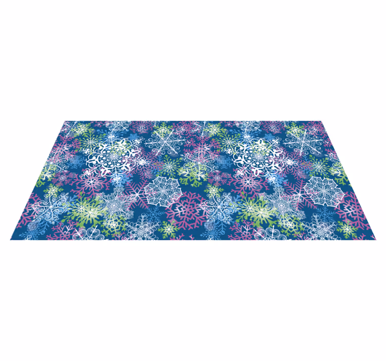 Tapete vinílico do natal flocos de neve em fundo azul - TenStickers