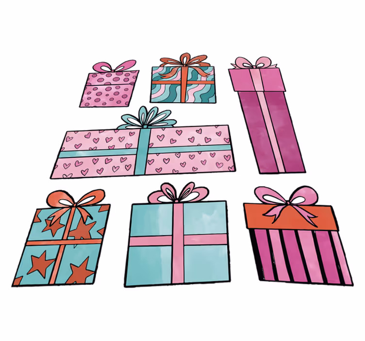 Tapete vinílico do natal conjunto de presente - TenStickers