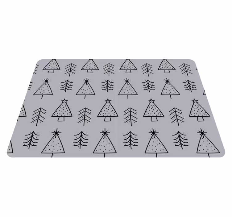 Tapete vinílico do natal com Árvores de natal estampadas - TenStickers