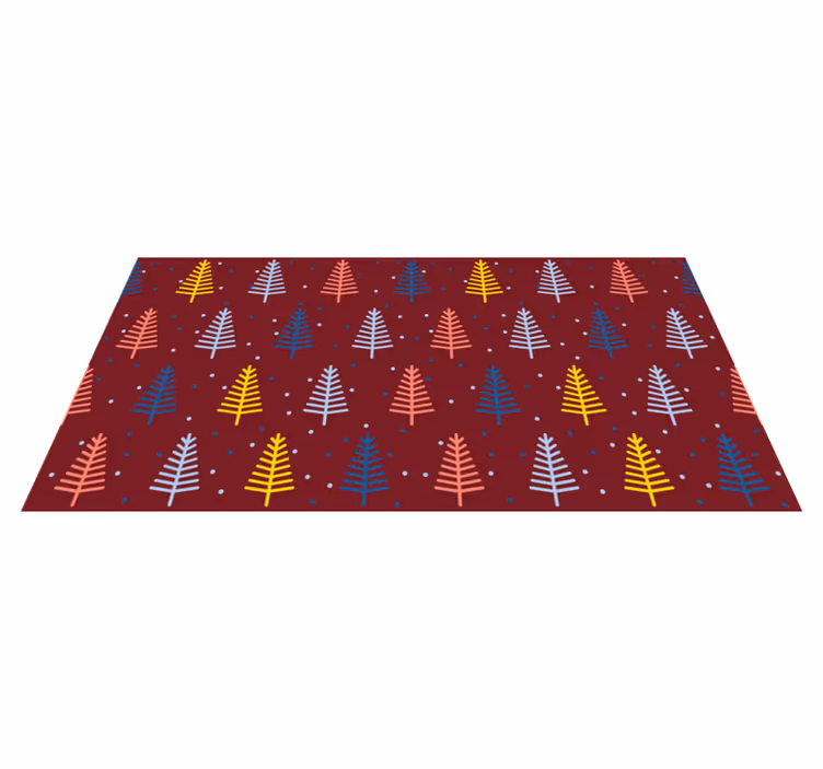 Tapete vinílico do natal com padrão de pinheiros coloridos - TenStickers