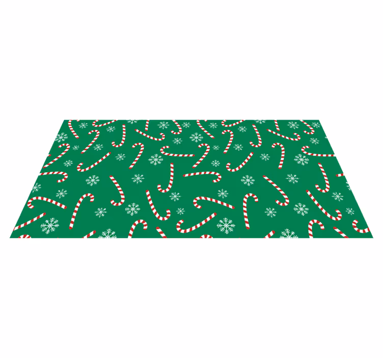 Tapete vinílico do natal com padrão de bengala doce - TenStickers