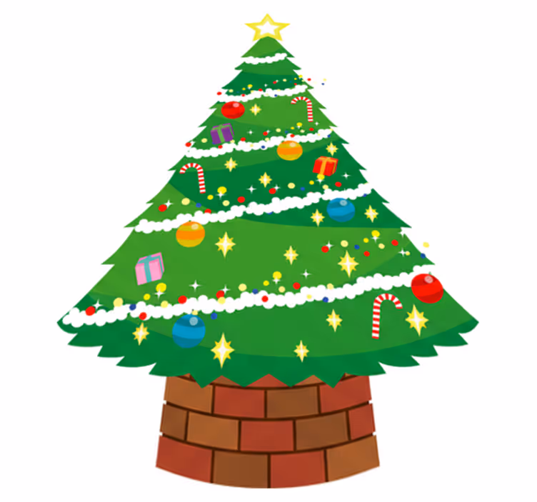 Tapete vinílico do natal Árvore de natal - TenStickers