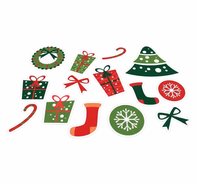 Tapete vinílico do natal elementos clássicos de natal - TenStickers