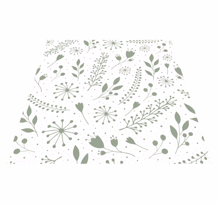 Tapete vinílico flores e plantas folhas verdes doces - TenStickers