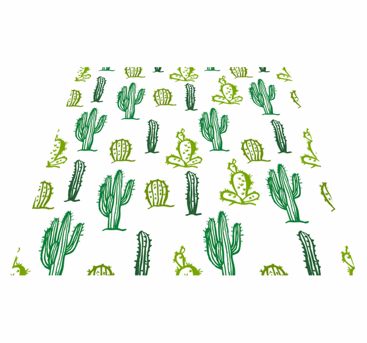 Tapete vinílico flores e plantas estilo cacto verde - TenStickers