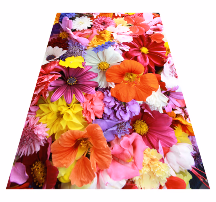 Tapete vinílico flores e plantas com muitas flores coloridas - TenStickers