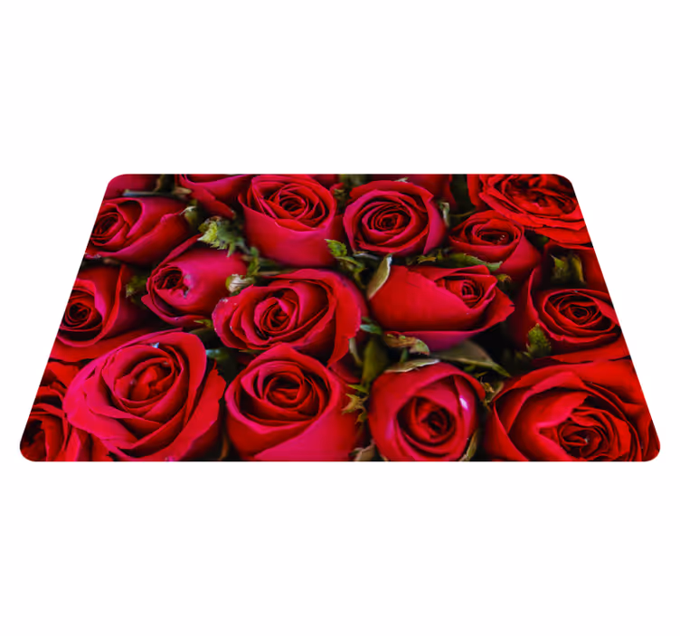 Tapete vinílico flores e plantas estilo floral vermelho - TenStickers