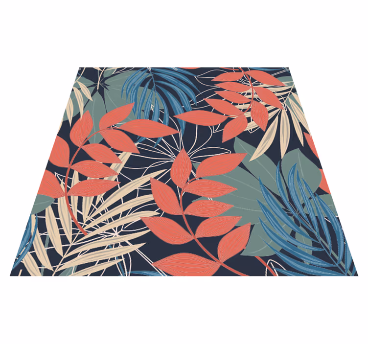 Tapete vinílico flores e plantas padrão moderno elegante - TenStickers