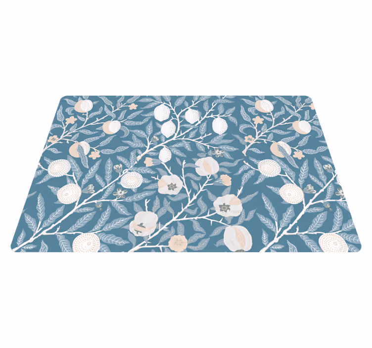 Tapete vinílico flores e plantas padrão vintage elegante - TenStickers