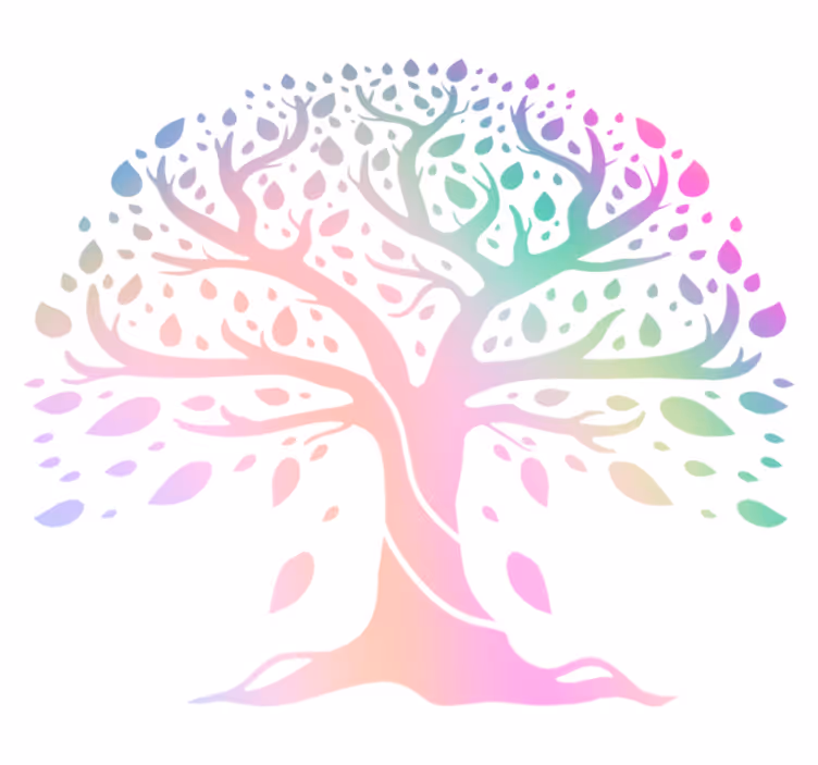 Tapete vinílico flores e plantas cores do arco-Íris - TenStickers