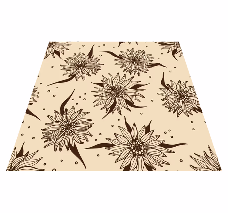 Tapete vinílico flores e plantas girassol antigo - TenStickers