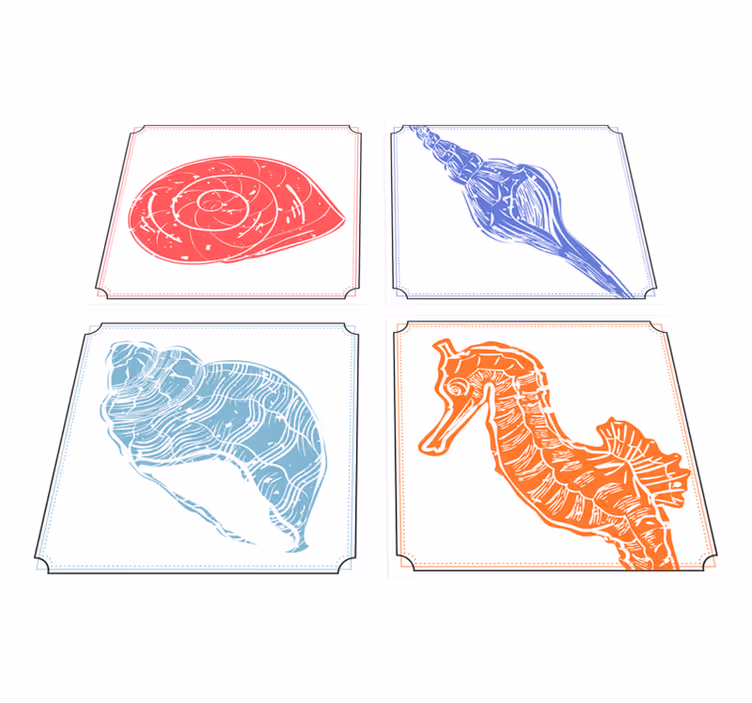 Tapete vinílico flores e plantas motivos marinhos - TenStickers