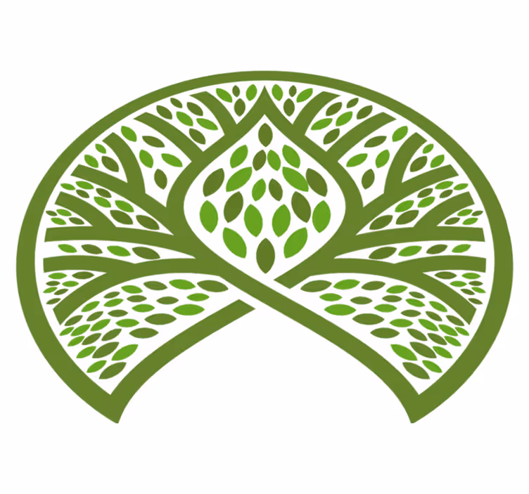 Tapete vinílico flores e plantas emblema natural folhoso - TenStickers
