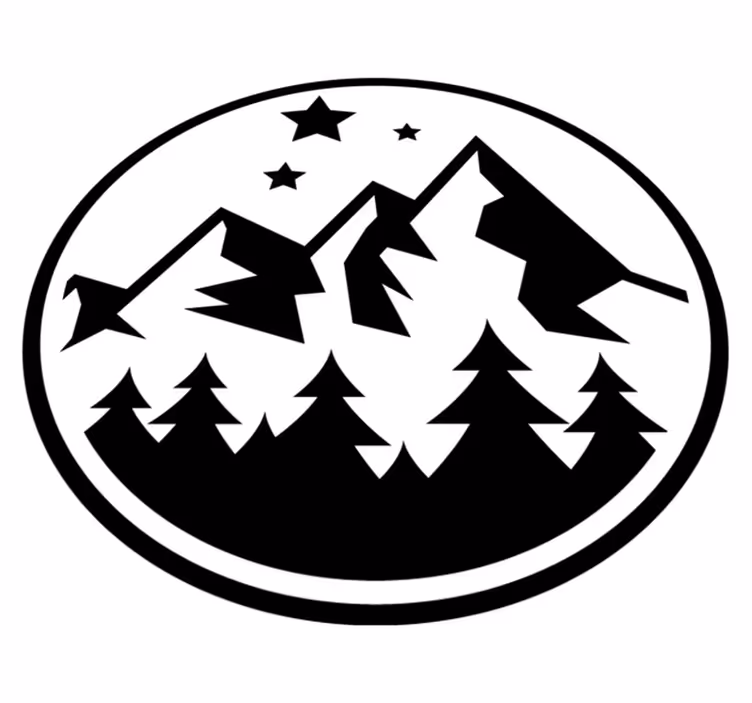 Tapete vinílico flores e plantas cena de floresta montanhosa - TenStickers