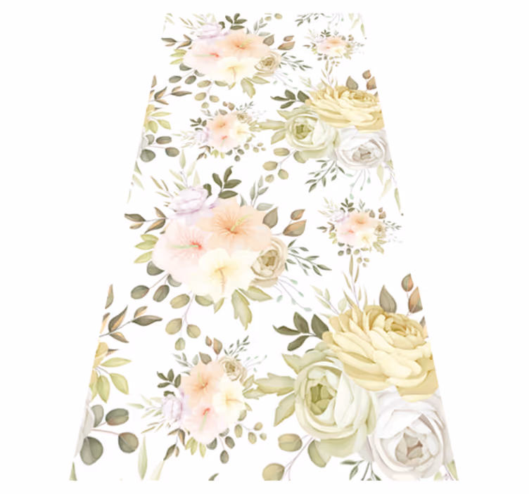 Tapete vinílico flores e plantas padrão floral bonito - TenStickers