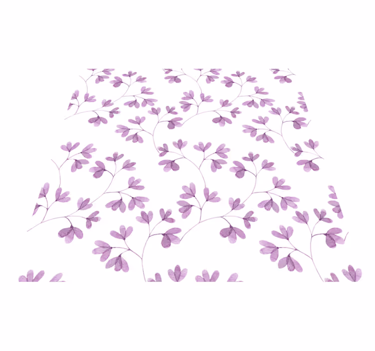 Tapete vinílico flores e plantas em design rosa de folhas - TenStickers