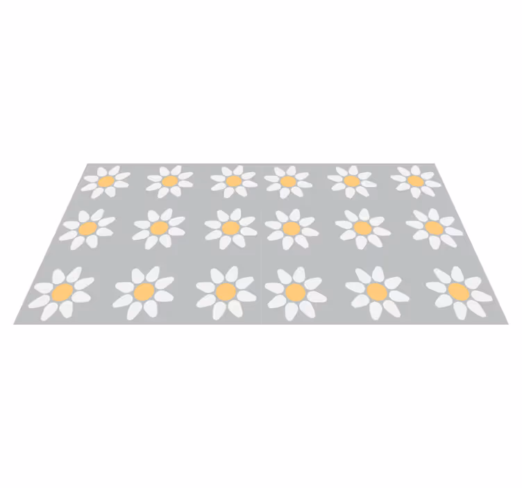 Tapete vinílico flores e plantas com estampa de margaridas - TenStickers