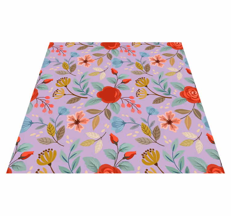 Tapete vinílico flores e plantas flores coloridas - TenStickers