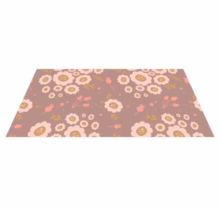 Tapete vinílico flores e plantas em padrão pastel - TenStickers