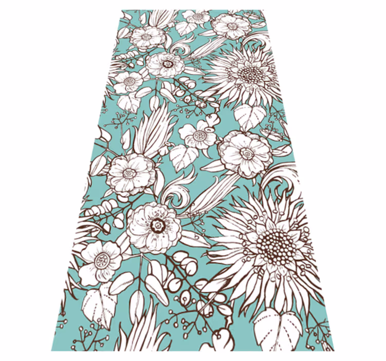 Tapete vinílico flores e plantas padrão girassóis - TenStickers