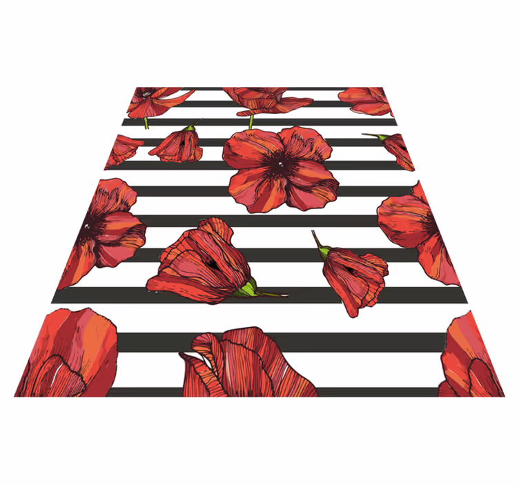 Tapete vinílico flores e plantas papoilas polonesas - TenStickers