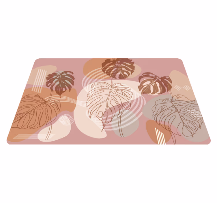 Tapete vinílico flores e plantas desenho contínuo de folhas - TenStickers
