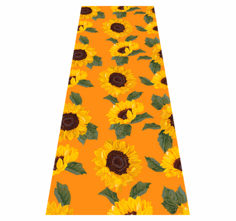 Tapete vinílico flores e plantas girassol laranja - TenStickers