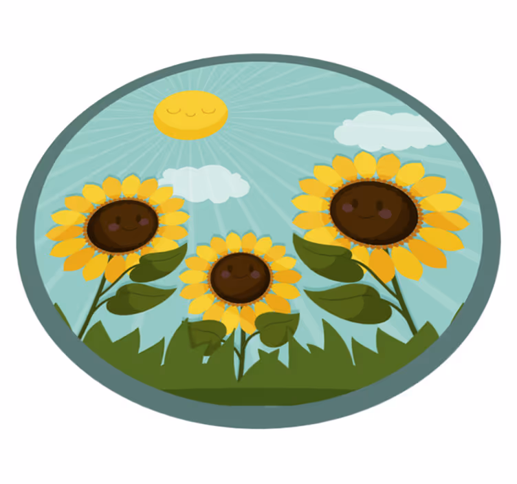 Tapete vinílico flores e plantas flores ao sol - TenStickers