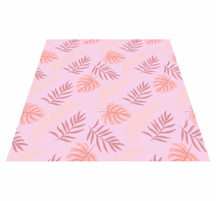 Tapete vinílico flores e plantas com folhas tropicais rosas - TenStickers
