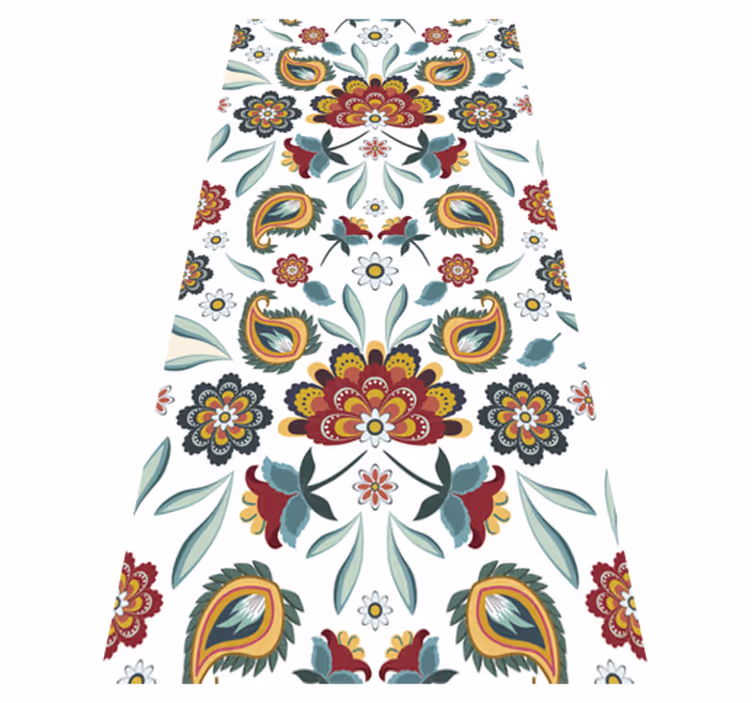 Tapete vinílico flores e plantas estilo floral étnico - TenStickers