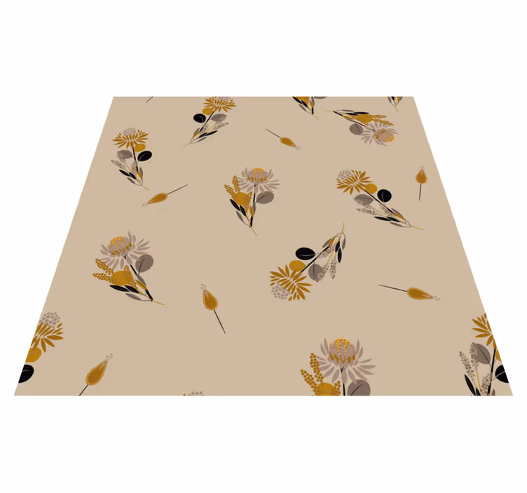 Tapete vinílico para sala de jantar flores vintage - TenStickers