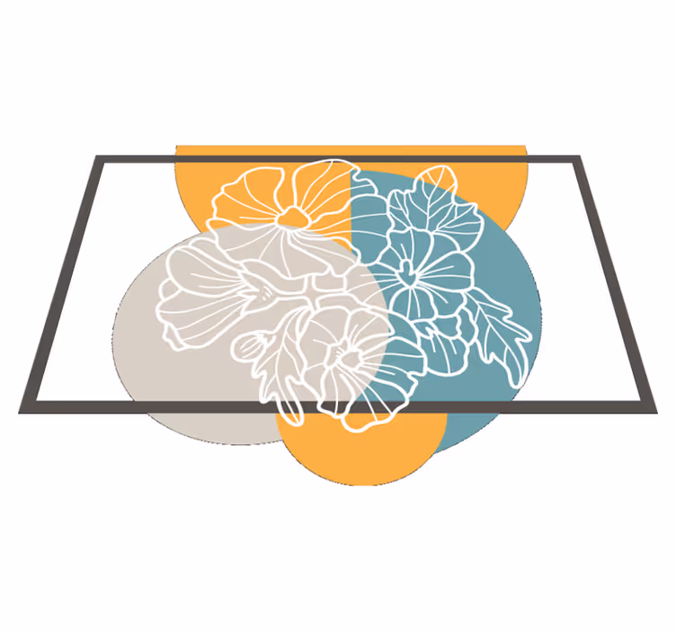 Tapete vinílico flores e plantas retangular minimalista - TenStickers