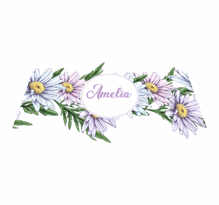 Tapete vinílico flores e plantas com design de margarida - TenStickers