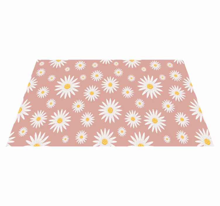 Tapete vinílico flores e plantas padrão de margaridas rosa - TenStickers